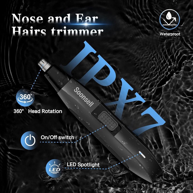 Soonsell Manscape Beard Trimmer for Men,IPX7 Waterproof 4 in 1 Men's Grooming Kit,Ball Shaver,Nose Hair Clippers,Electric Razor,Hair Clippers for Men,LED Display,Wet/Dry Trimmer - Image 5